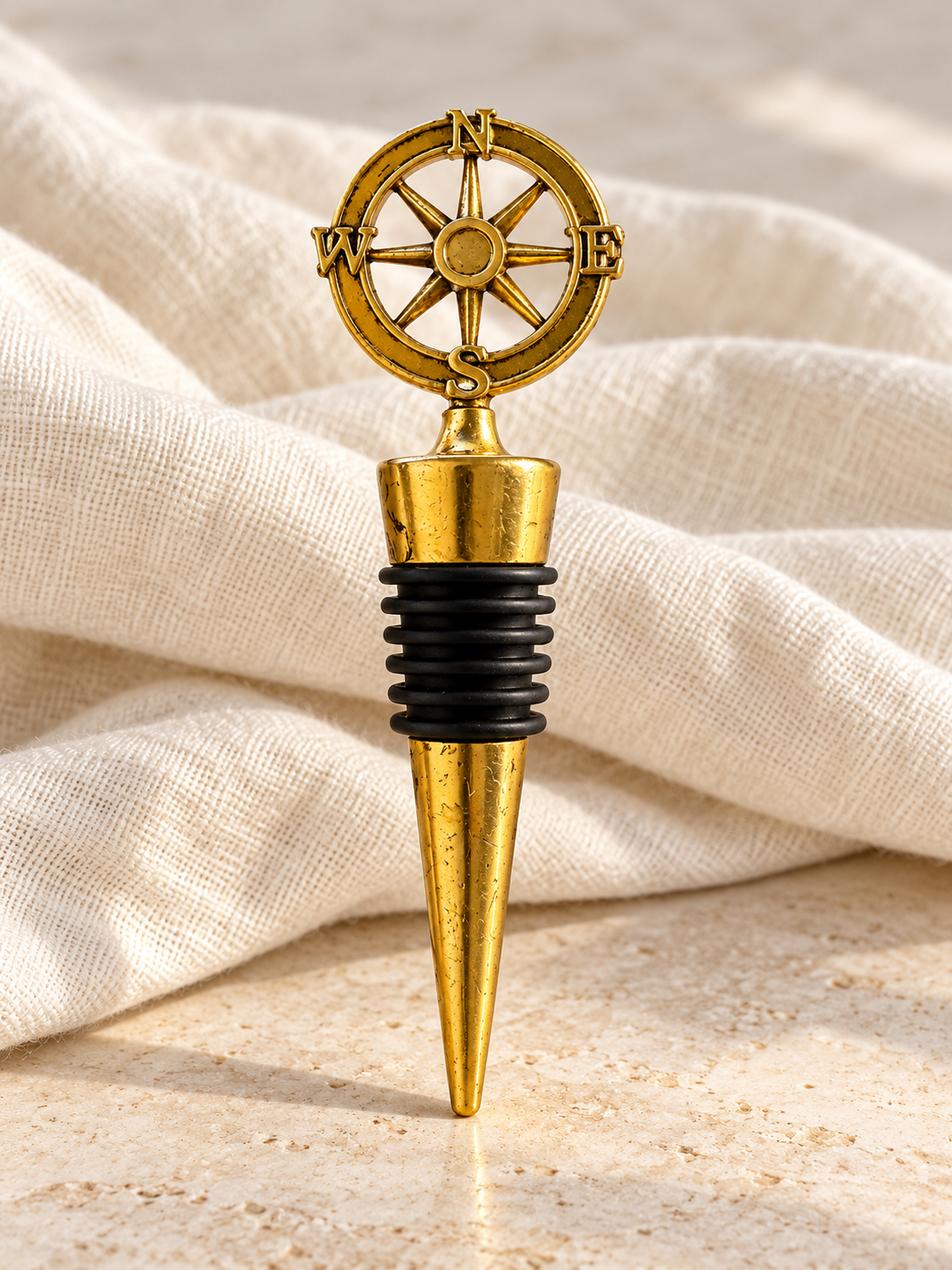 Navigator's Compass Wheel Bottle Stopper