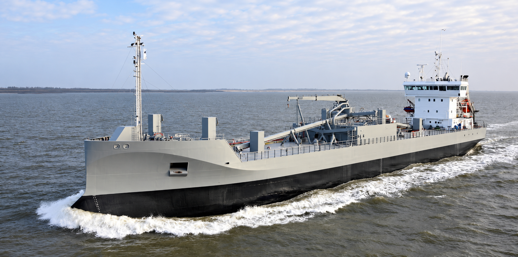 Cement carrier vessel underway