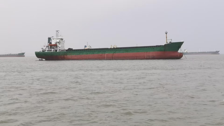 WAN-CARGO-007 cargo ship anchored at sea