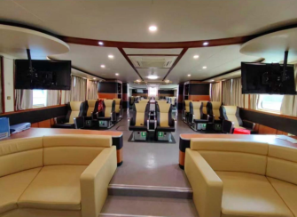 WAN-PAX-001 luxury fast passenger ship — passenger saloon interior with recliner seating
