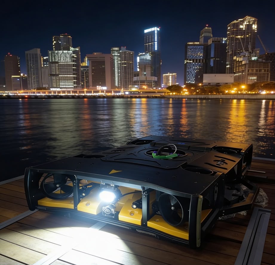 Oceanis Robotics Merlion Jet4 remotely operated underwater robot for hull cleaning and inspection